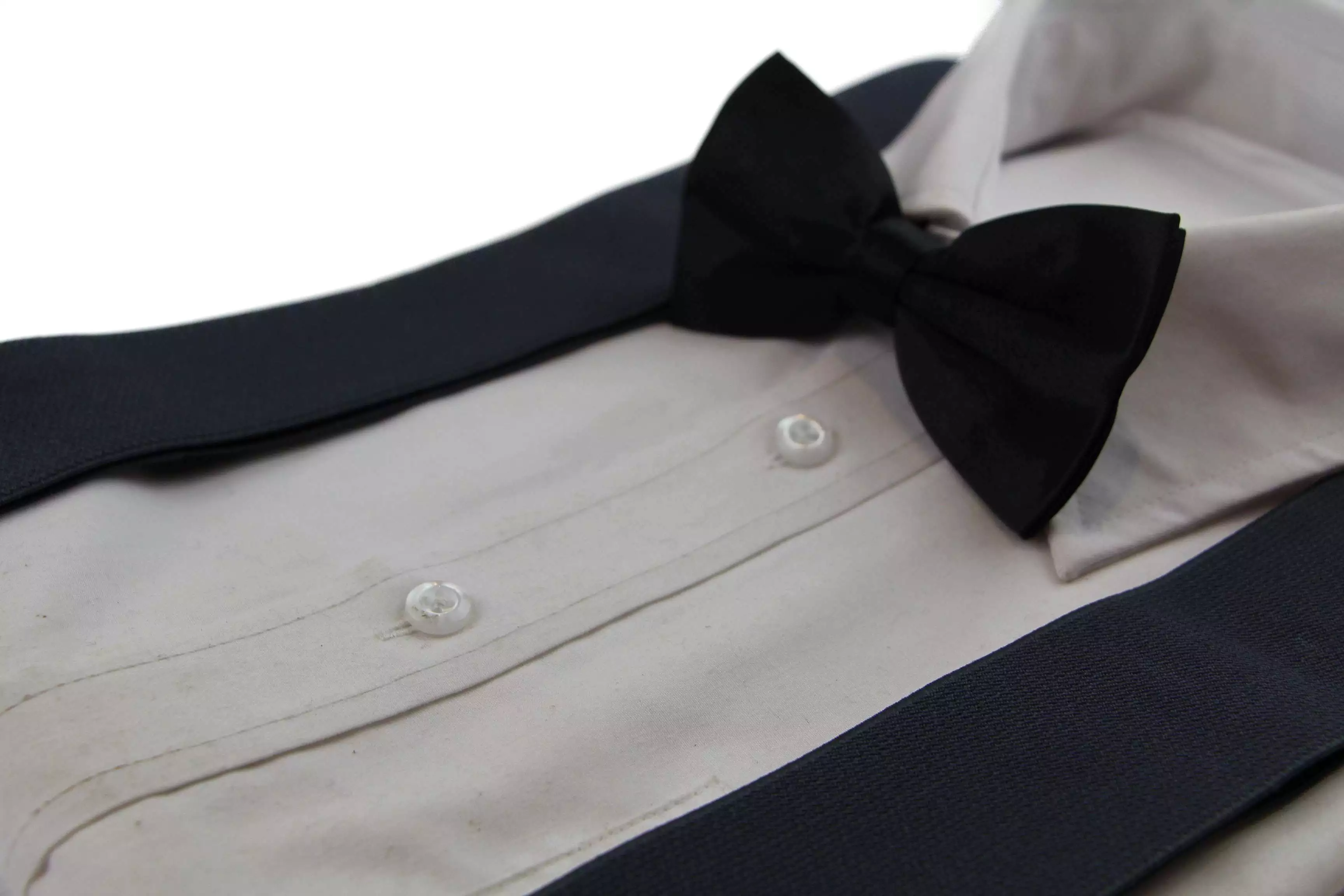 Mens Gunmetal 120cm Extra Wide Suspenders & Black Bow Tie Set