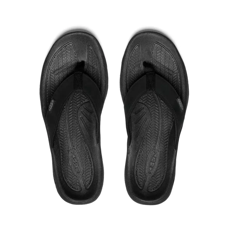 Men's Kona Leather Flip-Flop  |  Black/Steel Grey