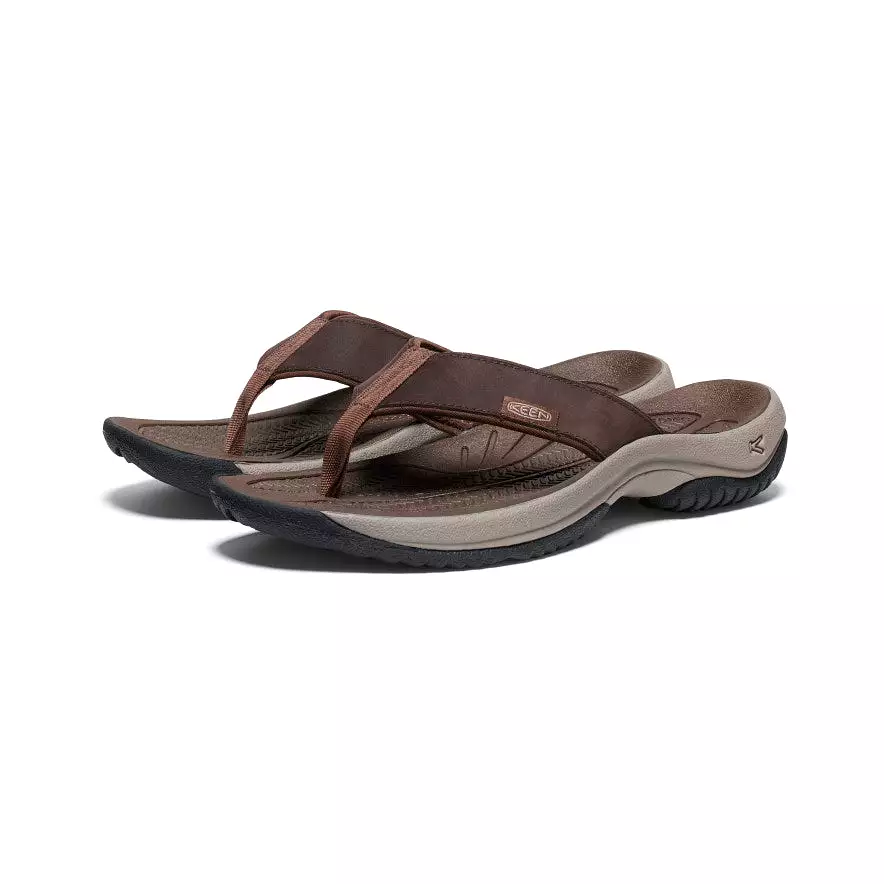 Men's Kona Leather Flip-Flop  |  Java/Dark Earth