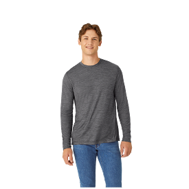 Men's Merino Wool Blend Crew Neck Long Sleeve T-Shirt 3-Pack