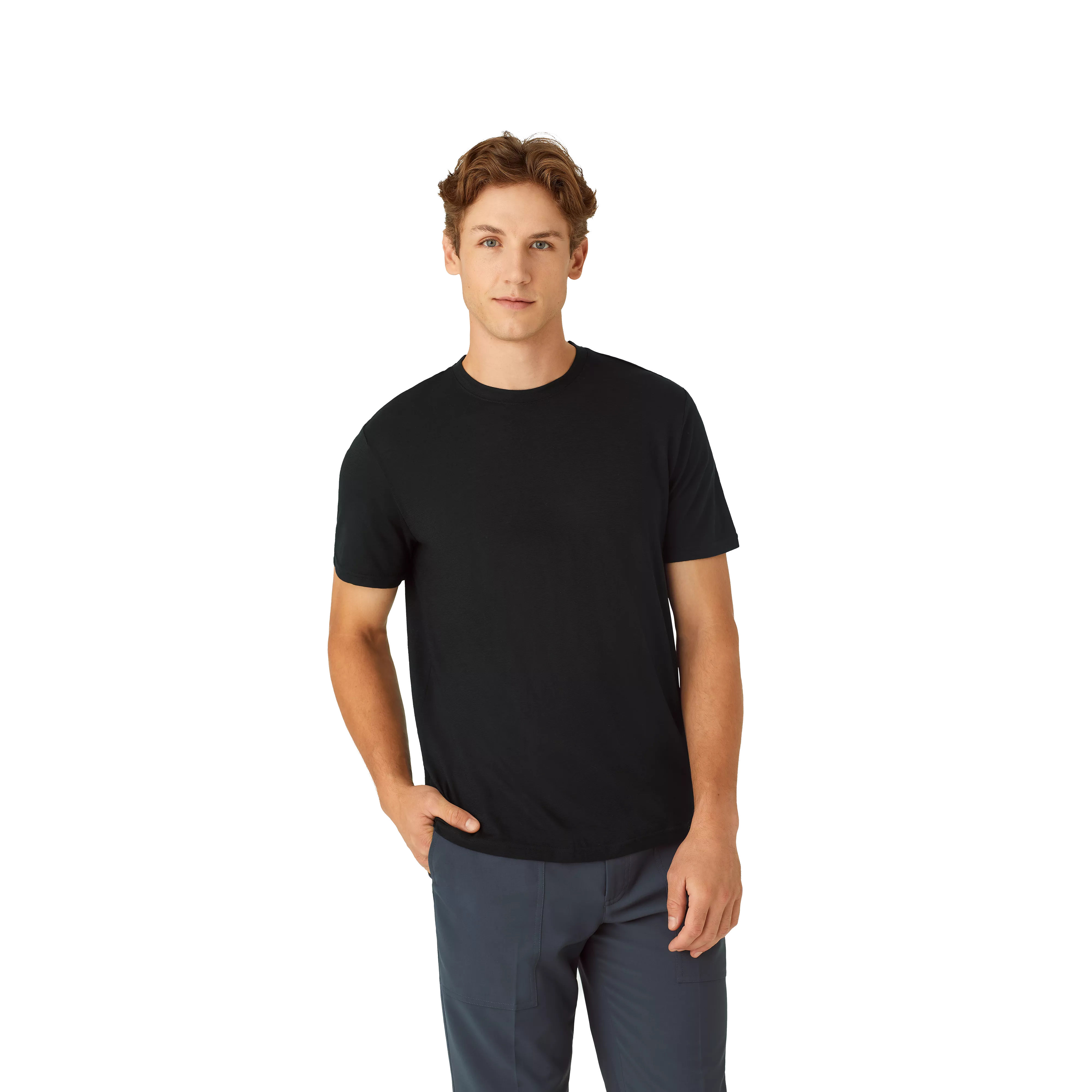 Men's Merino Wool Blend Crew Neck Short Sleeve T-Shirt 2-Pack