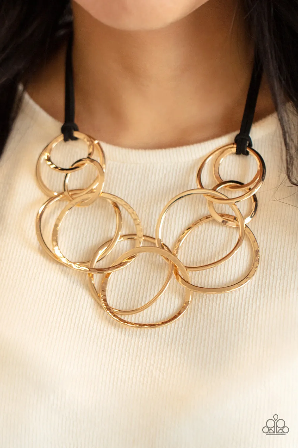 Paparazzi Accessories - Spiraling Out of COUTURE - Gold Necklace