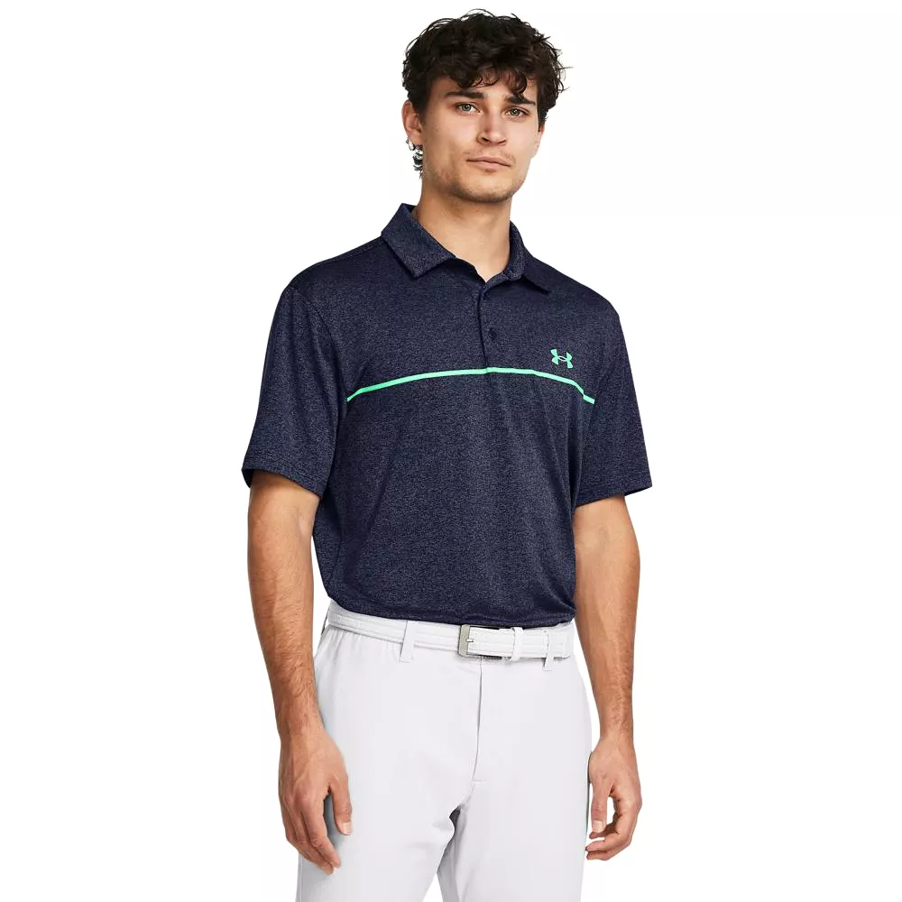 Playoff 3.0 Stripe Polo Navy/Green - SS24