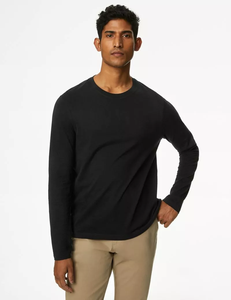 Pure Cotton Long Sleeve T-Shirt