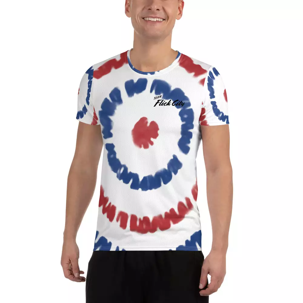 Red, White and Blue Tye Dye Men's Performance Shirt