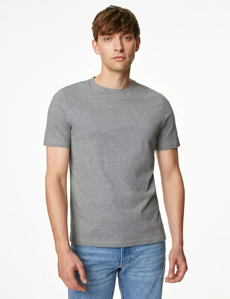 Regular Fit Pure Cotton Crew Neck T-Shirt