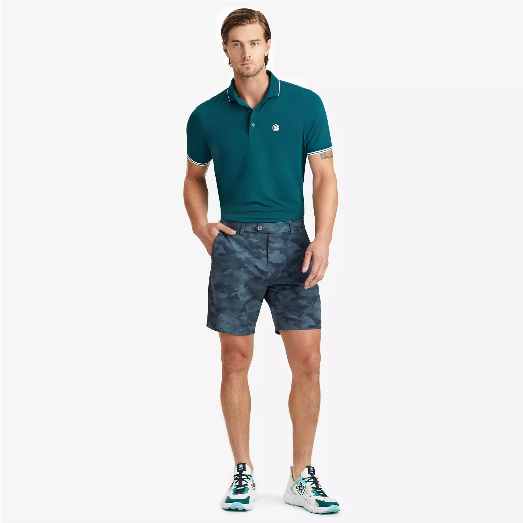 Rib Collar Tech Pique Polo Spruce Green - SS24