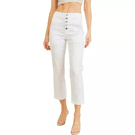 Rubberband Jeans Womens High Waist Flare Cropped Jeans