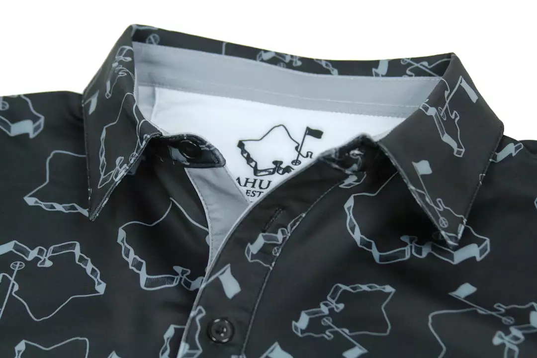 Scattered Islands Black Onyx - OGA Men's Polo - Black