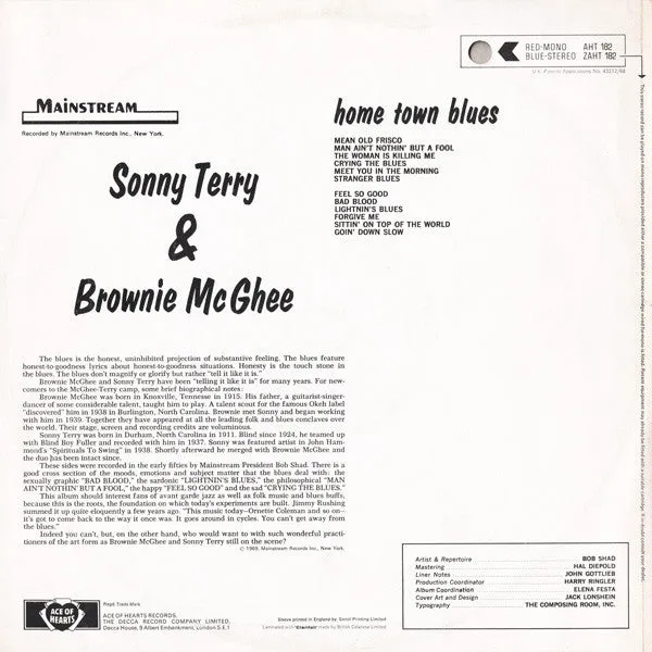 Sonny Terry & Brownie McGhee ~ Home Town Blues