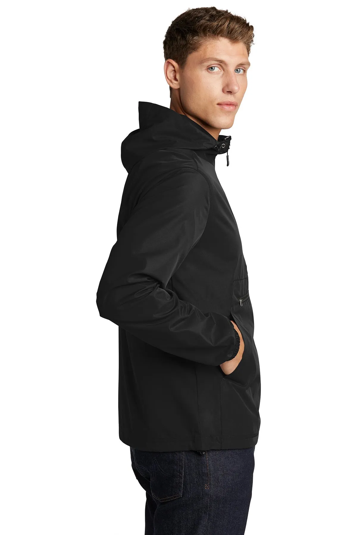 Sport-Tek Packable Anorak Jacket, Black [Via Transportation / Sioux Area Metro]