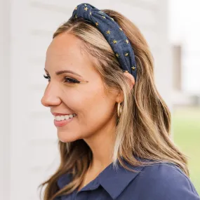 Starry Blues Headband, Dark Blue