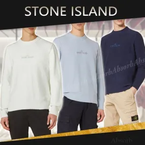 STONE ISLAND  |Crew Neck Street Style Long Sleeves Plain Cotton Logo