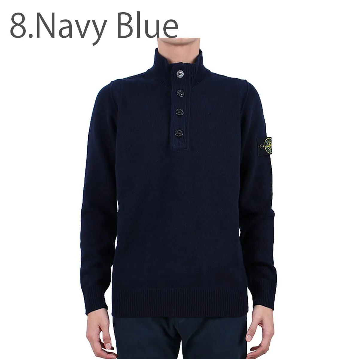 STONE ISLAND  |Wool Street Style Long Sleeves Plain Logo Sweaters