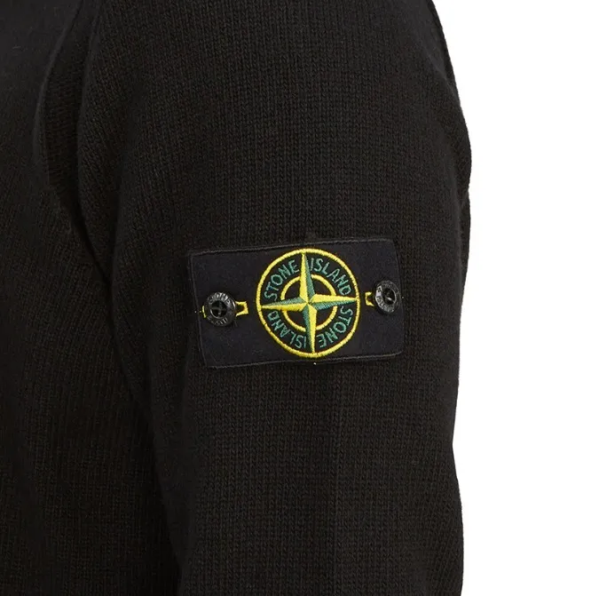 STONE ISLAND  |Wool Street Style Long Sleeves Plain Logo Sweaters