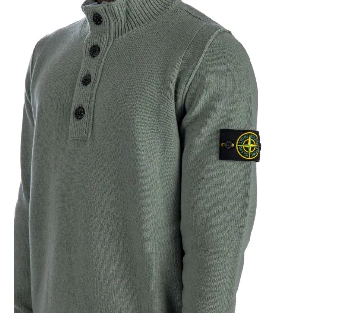 STONE ISLAND  |Wool Street Style Long Sleeves Plain Logo Sweaters