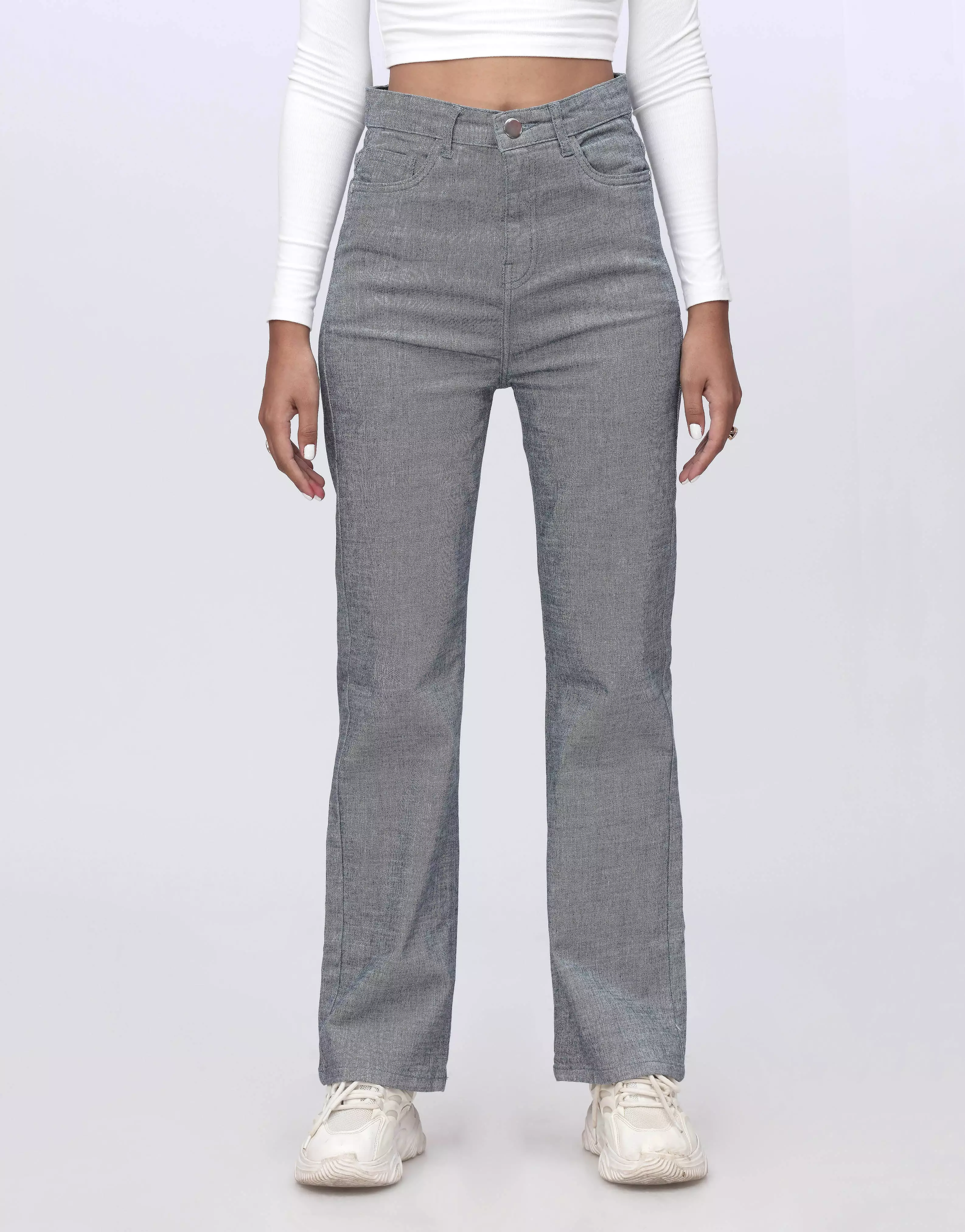 Straight Leg Jeans Grey Wash