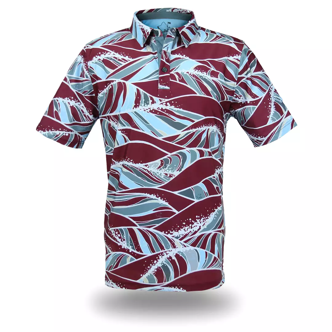 Swell Crimson Camo - OGA Men's Polo - Crimson