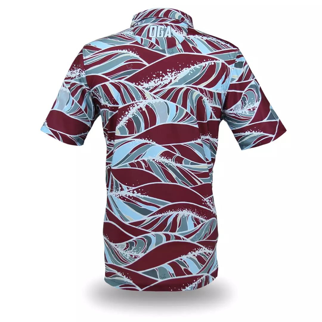 Swell Crimson Camo - OGA Men's Polo - Crimson