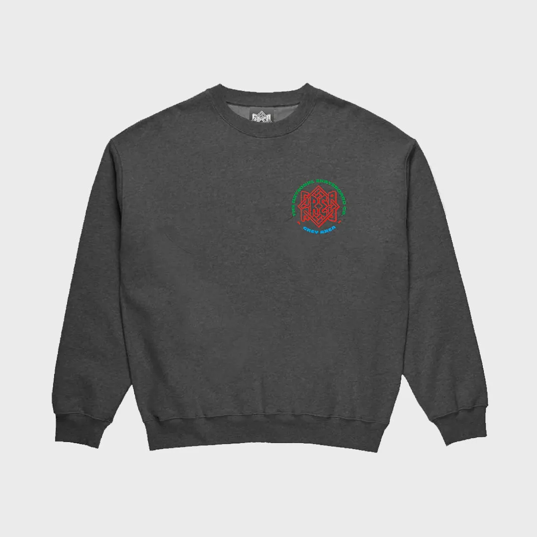 The National Skateboard Co. - Grey Area Crewneck Sweatshirt - Dark Grey Heather