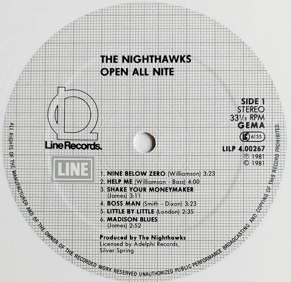 The Nighthawks  ~ Open All Nite