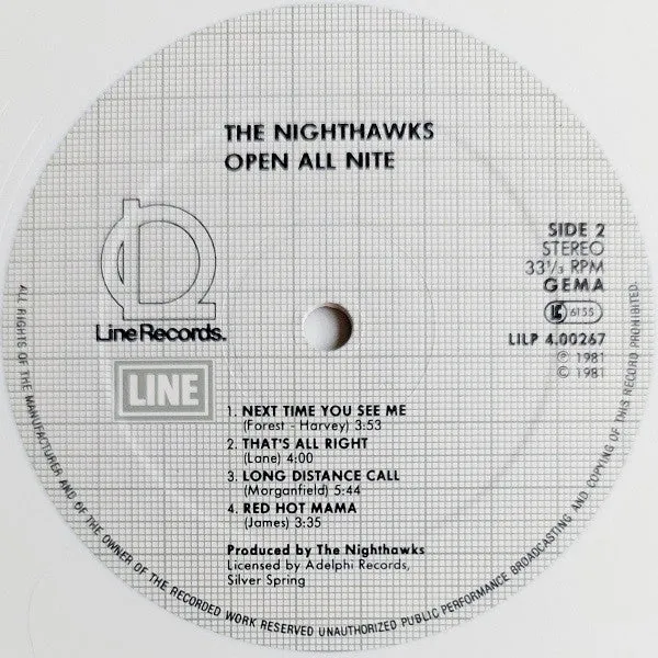 The Nighthawks  ~ Open All Nite