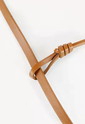 Thin Synthetic Leather Knot Style Belt