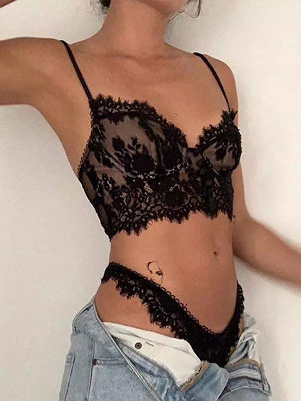 Ultra-thin Steel Ring Women Bralette Set