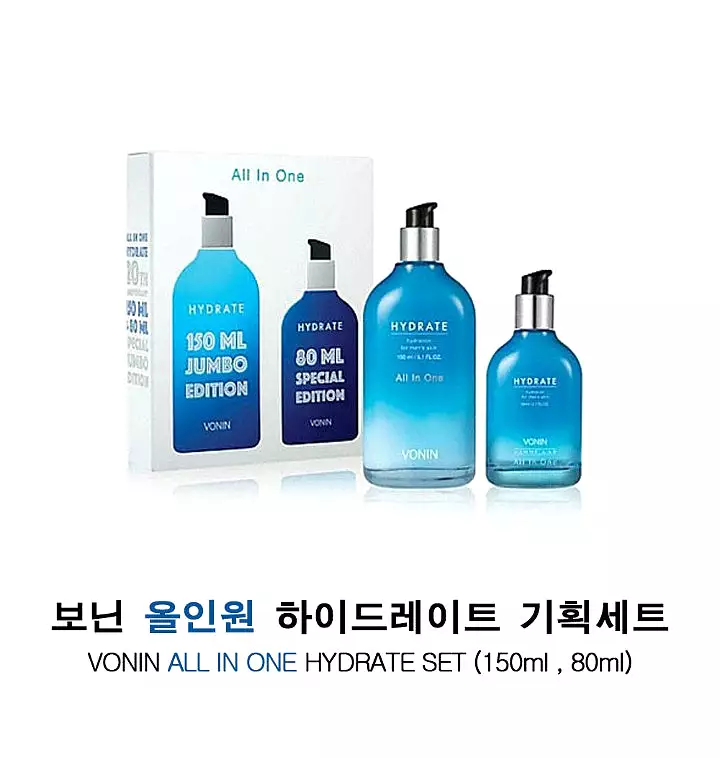 Vonin All-in-one Hydrate 150ml+80ml Special Sets For Men Homme Moisture Bright