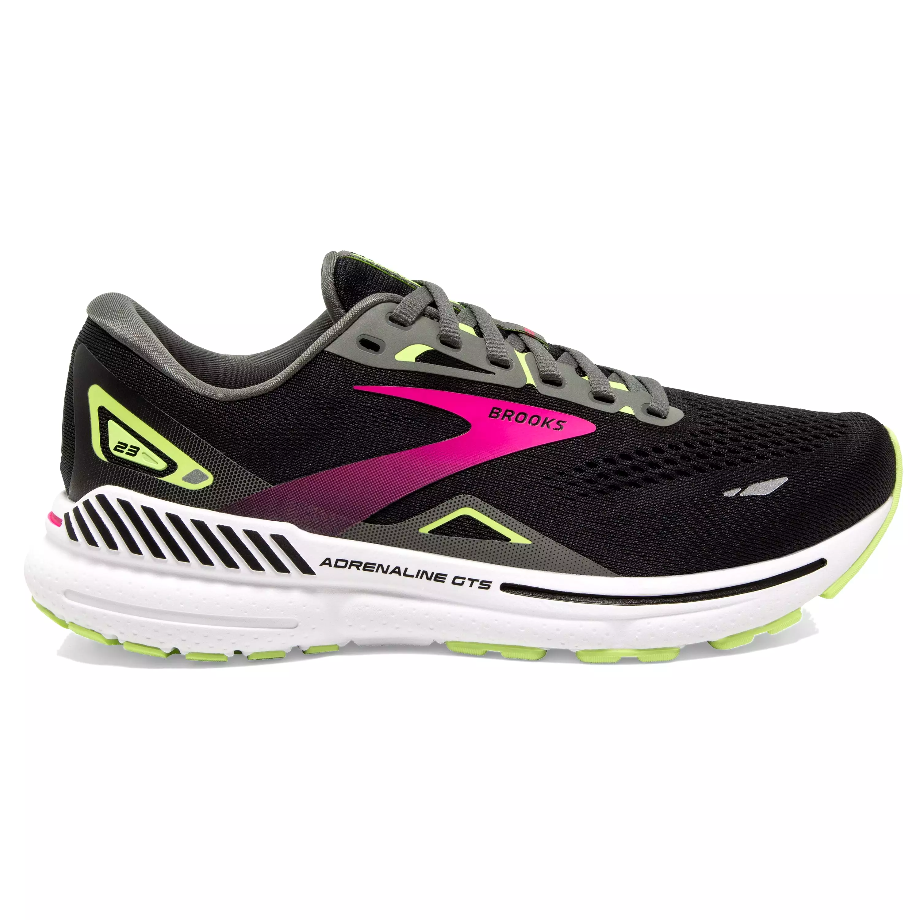 W Brooks Adrenaline GTS 23 Black/Gunmetal/Sharp Green