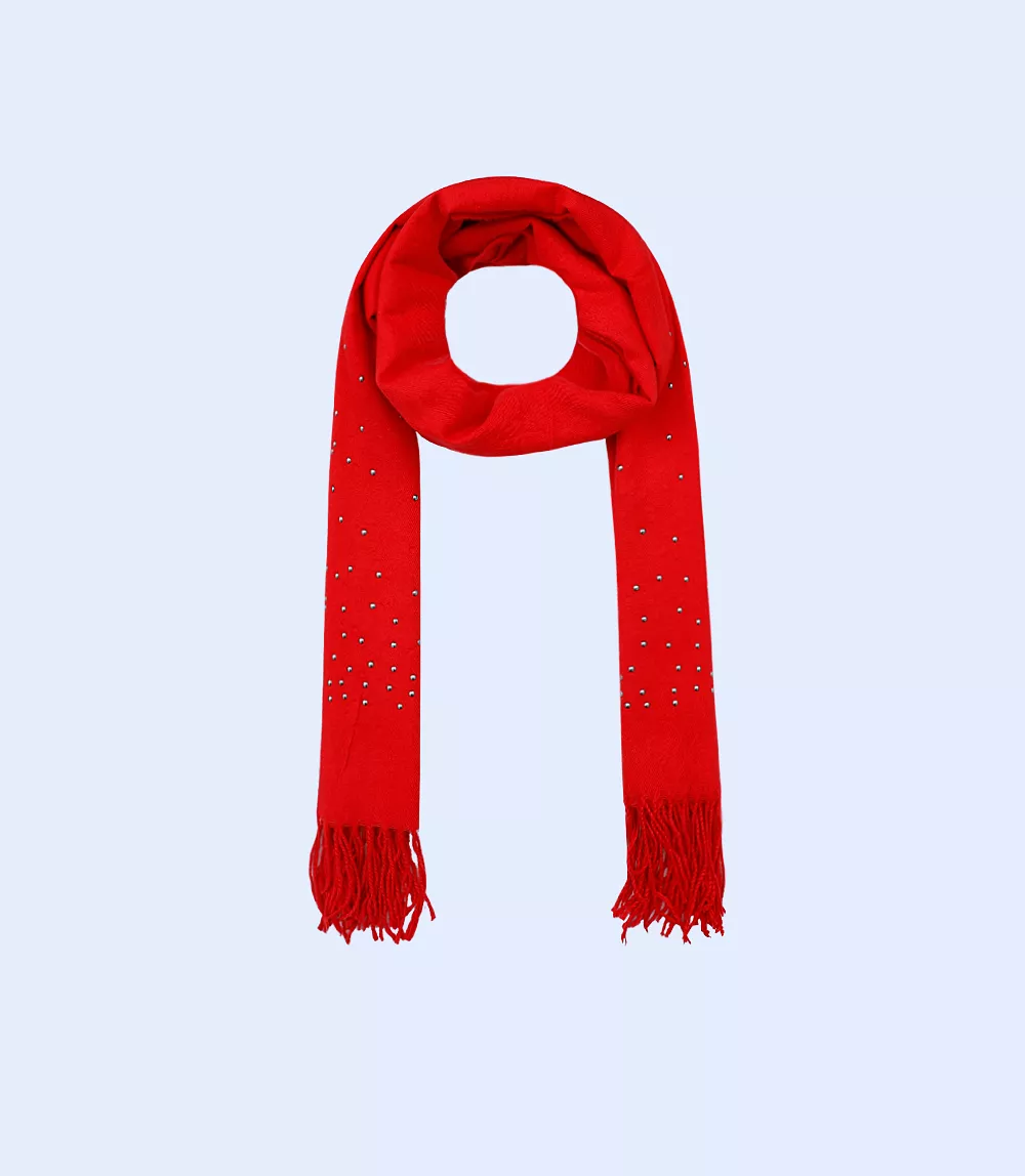 WA1198-RED-Scarf For Women