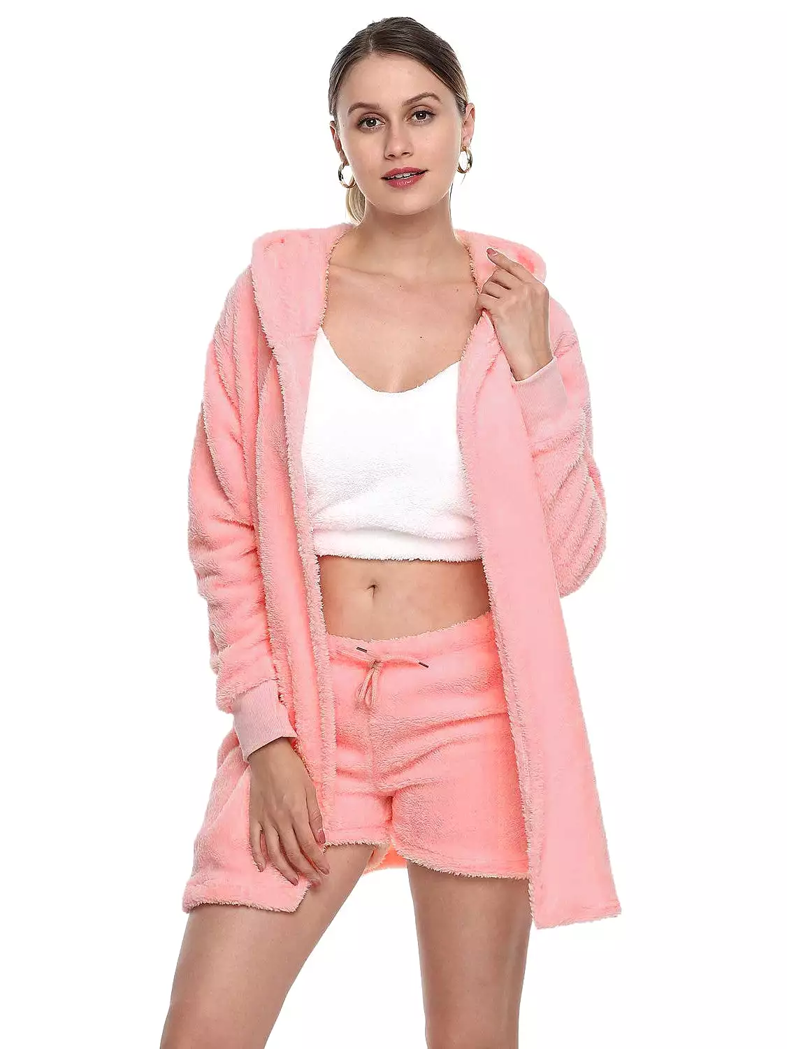 Warm and Stylish 3-Piece Women's Fleece Pajama Set for Cozy Evenings and Valentine's Day Surprise