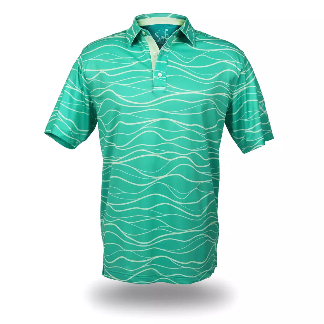 Wavy Seafoam - OGA Men's Polo - Seafoam Green