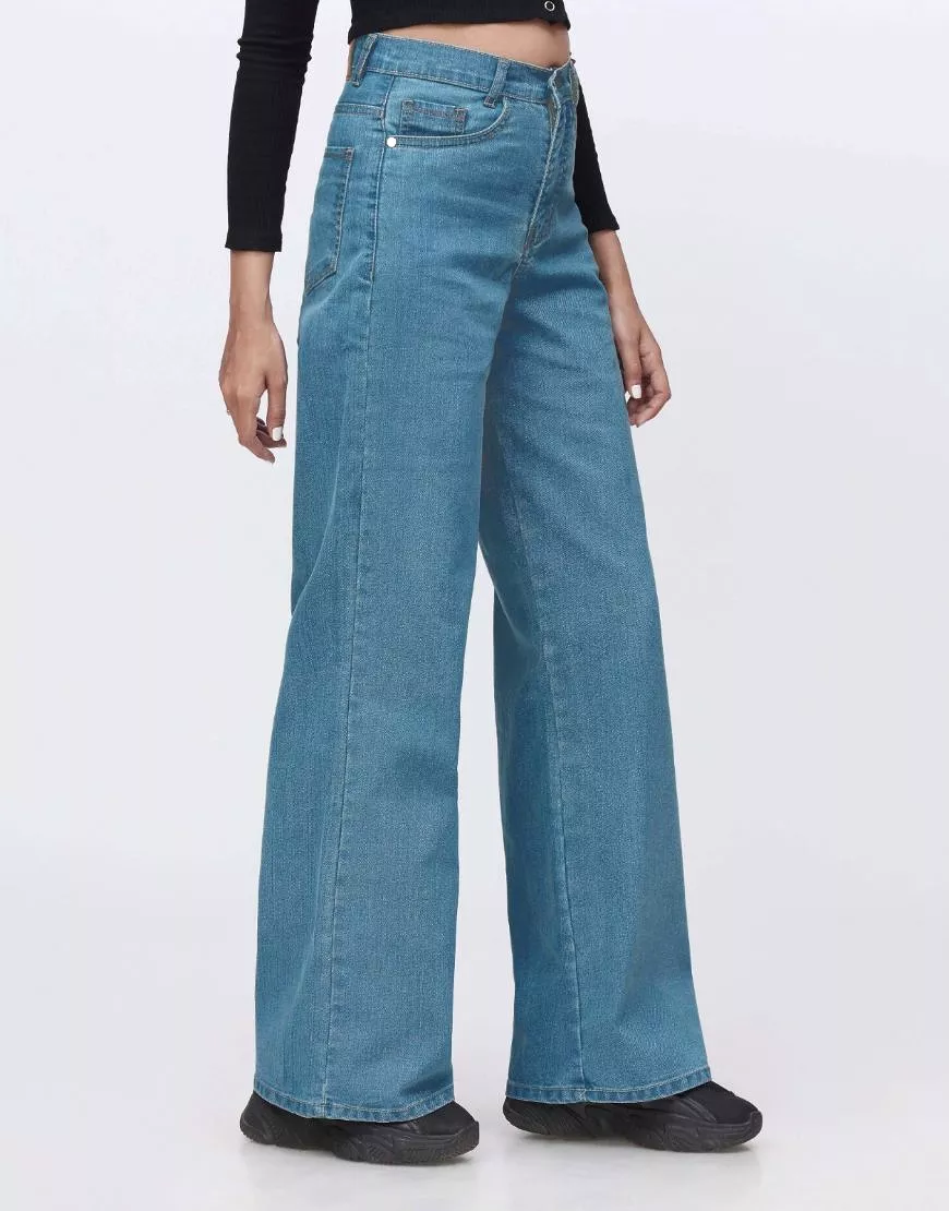 Wide Leg Jeans Blue Tint