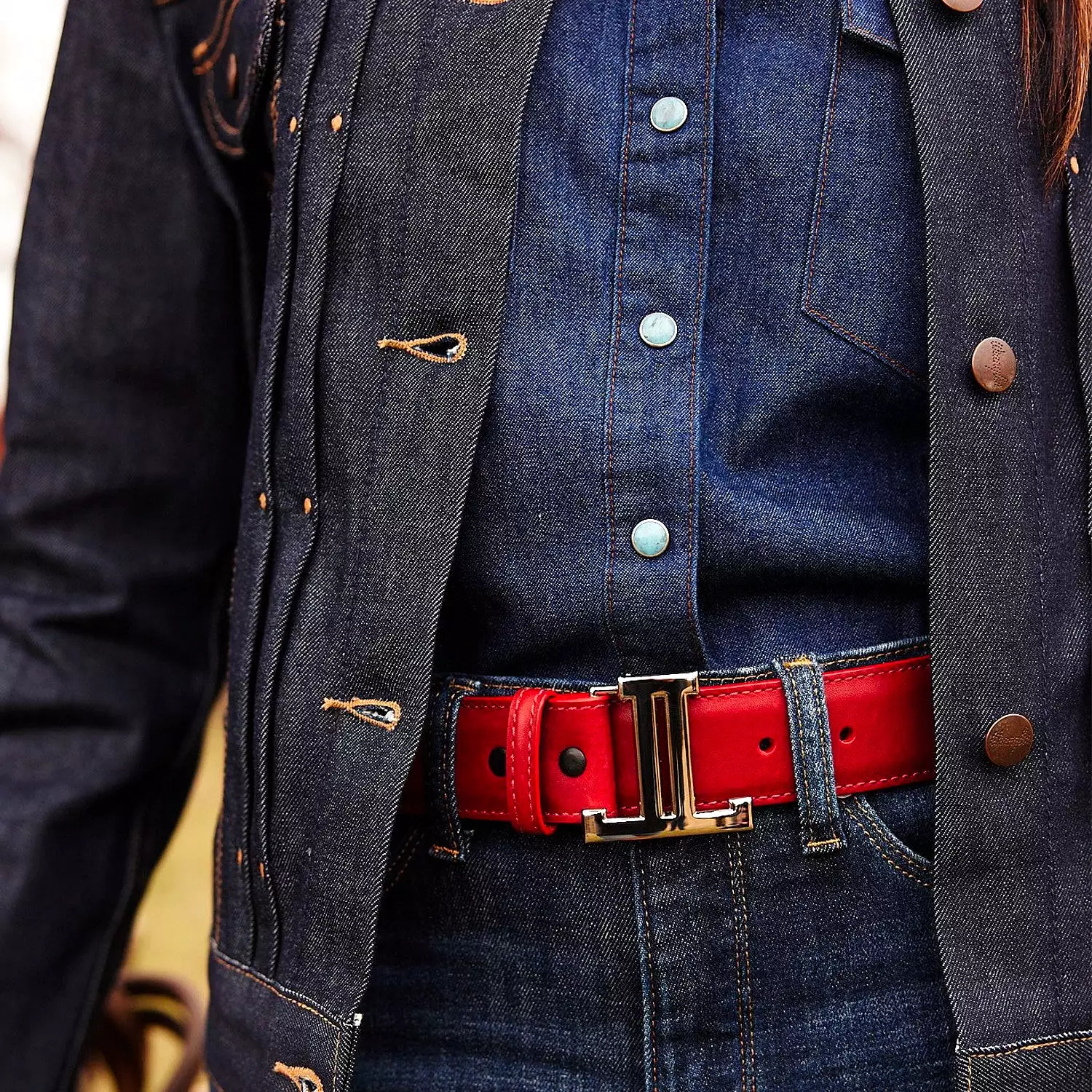 Women's Mirrored L Belt :: Red