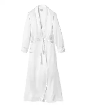 Women's Silk Long Robe in White