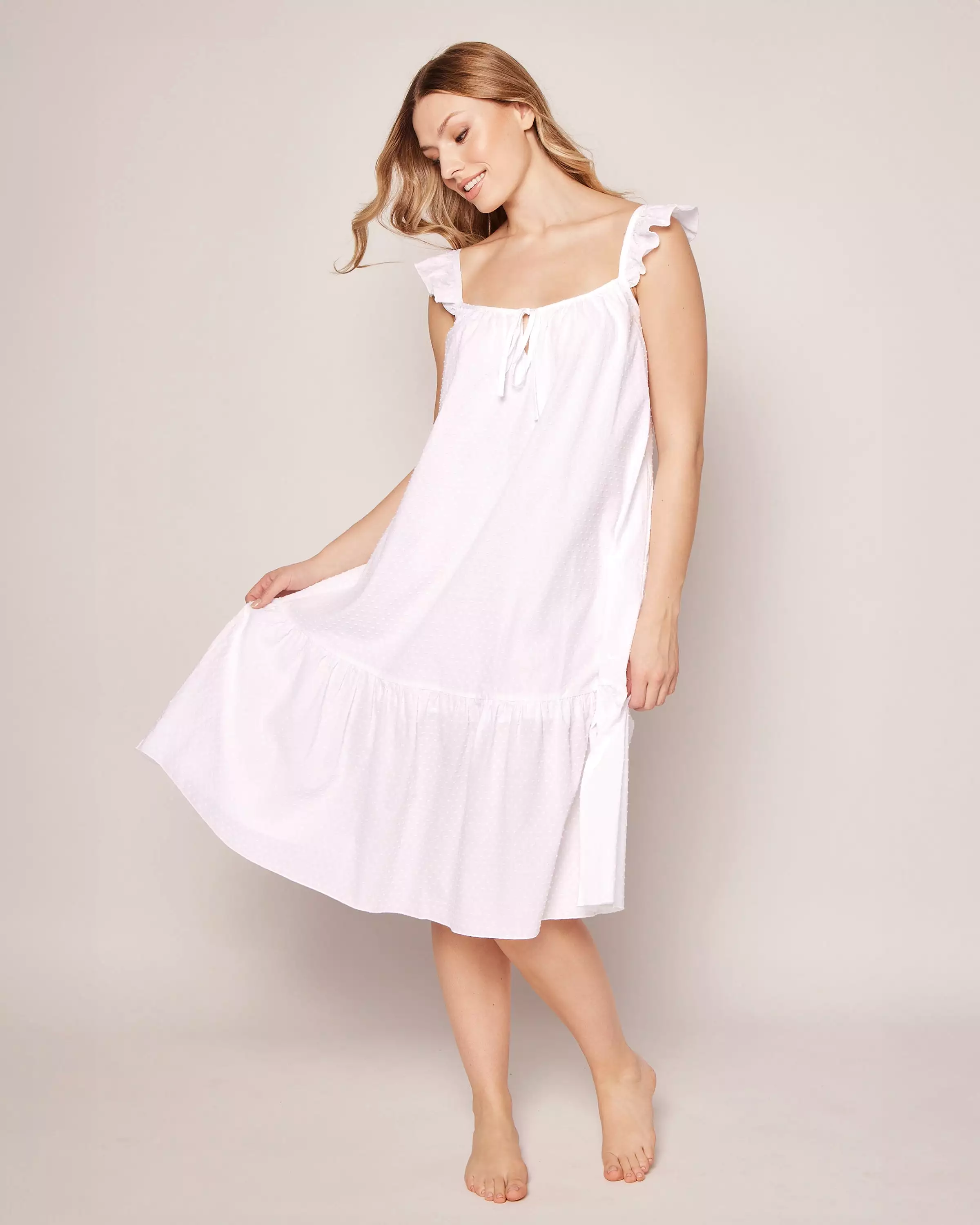 Women's Swiss Dots Celeste Nightgown in White