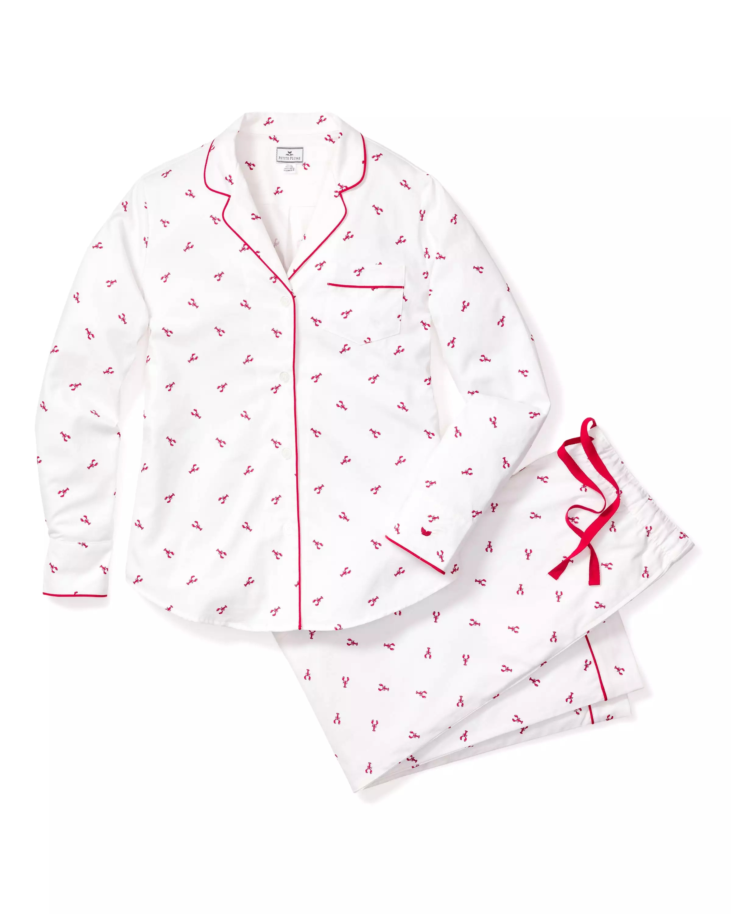 Women's Twill Pajama Set in Brixham Lobsters