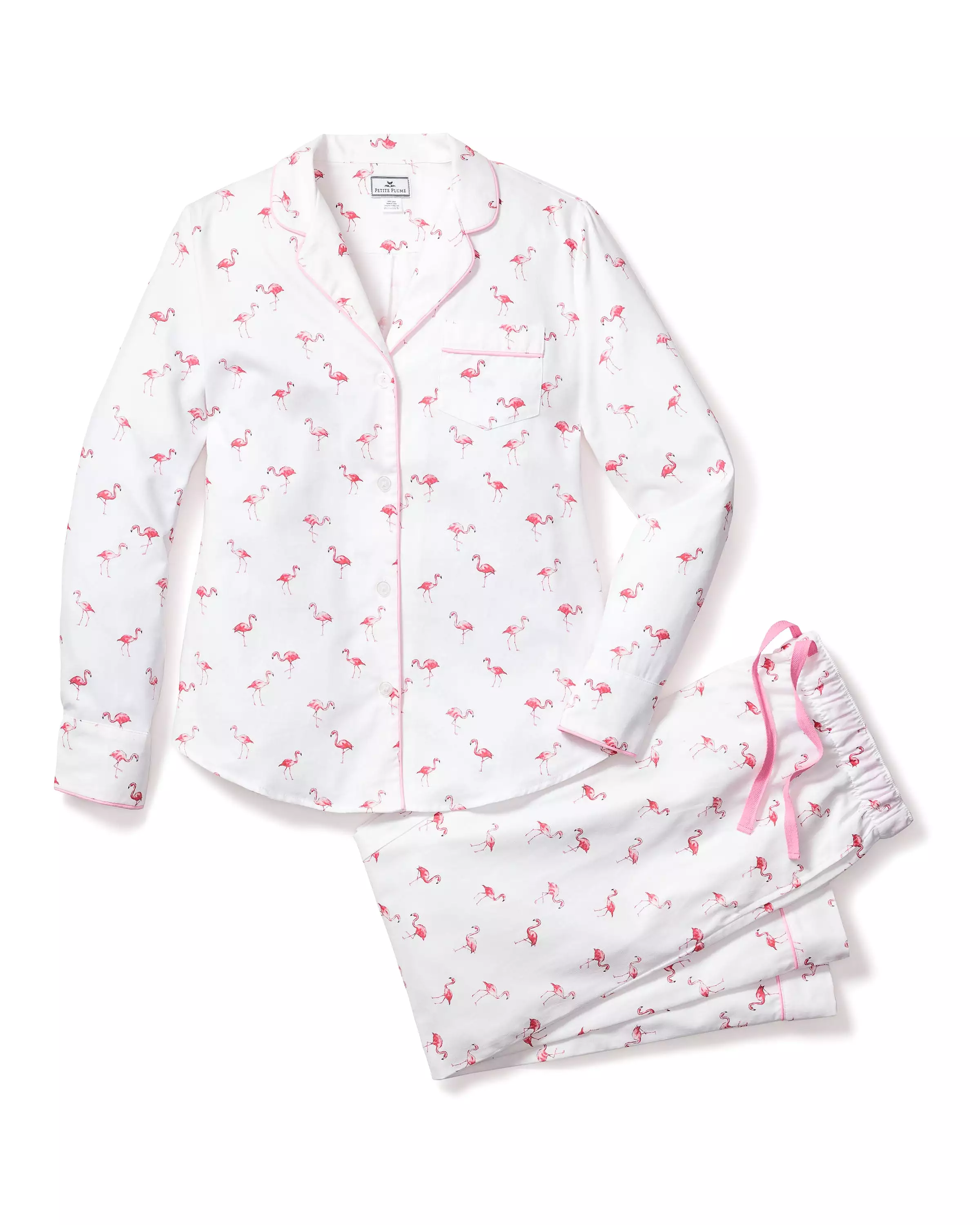 Women's Twill Pajama Set in Flamingos