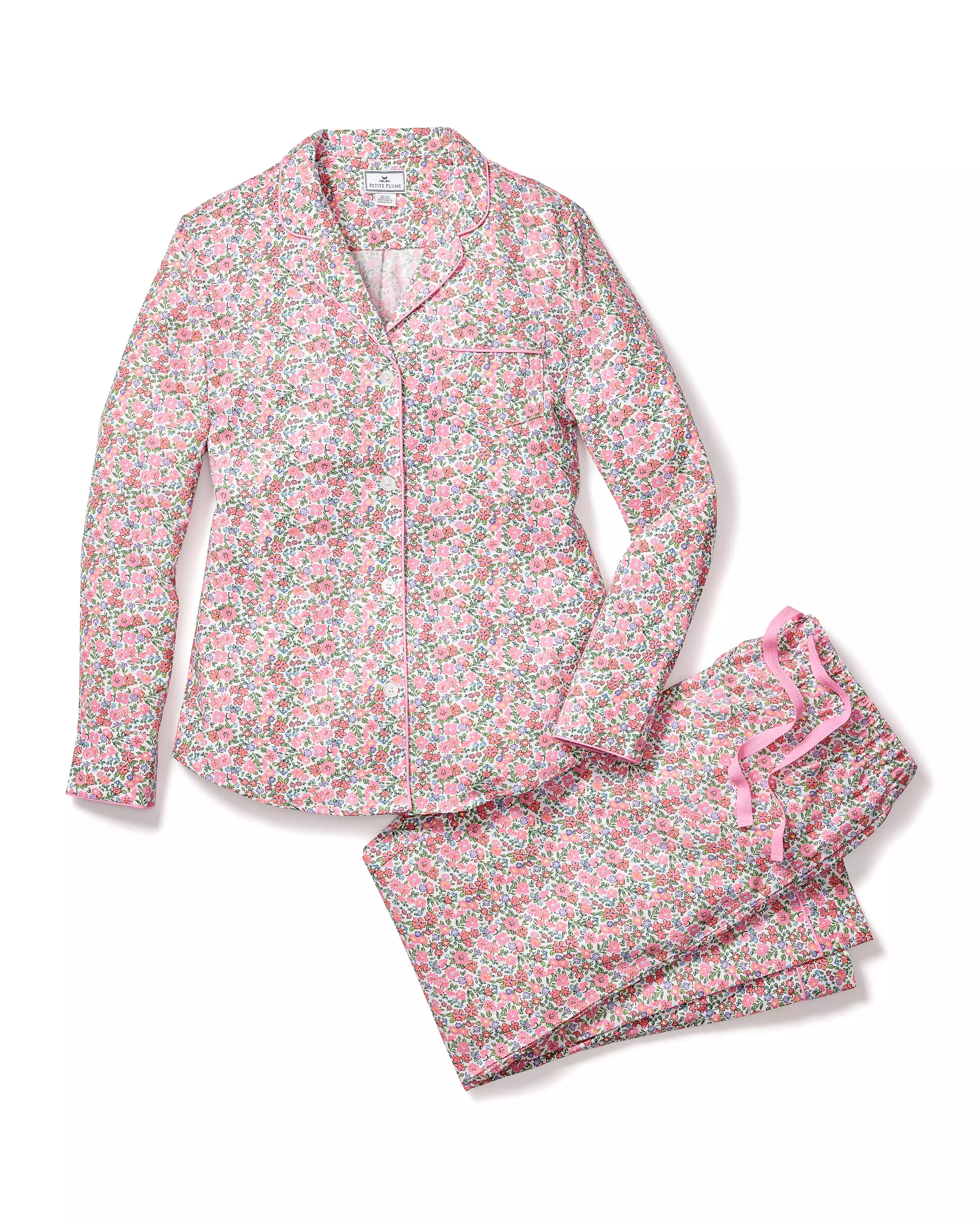 Women's Twill Pajama Set in Fleurs de Rose