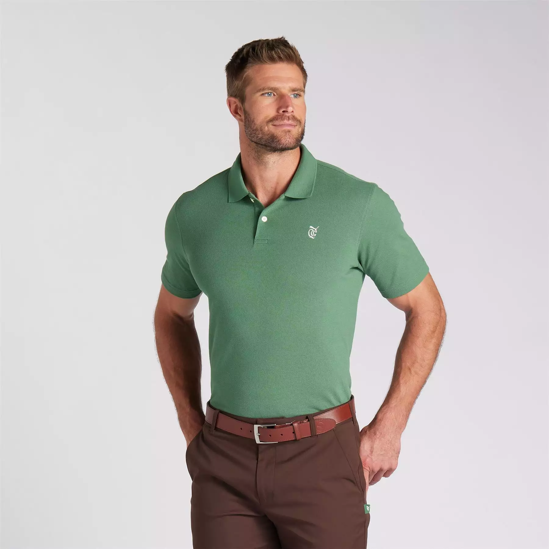 x QGC Post Round Polo Deep Forest Green - SS24